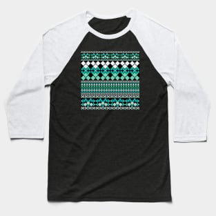 Geometric Bohemian Green Baseball T-Shirt